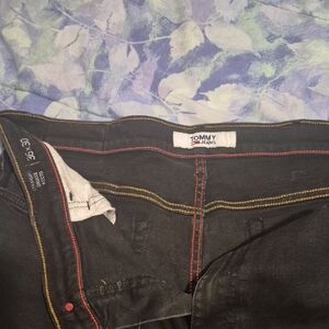 Tommy Hilfiger Black Jeans with Red Stitching